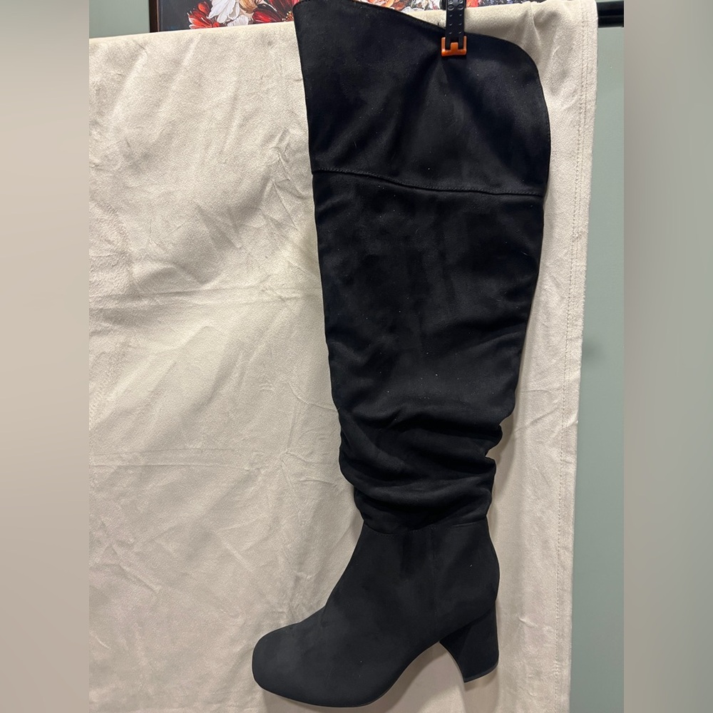 SOLD-Lane Bryant Black Over the Knee Boots 9 WIDE